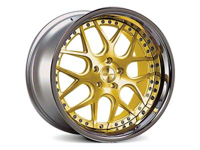 Rennen CSL-2 Tinted Gold with Chrome Step Lip Wheel; 19x8.5 (05-09 Mustang)