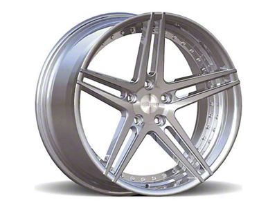 Rennen CSL-3 Silver Machined with Chrome Bolts Wheel; 19x8.5 (10-14 Mustang Standard GT, V6)