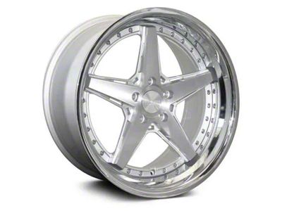 Rennen CSL-7 Silver Machined with Chrome Step Lip Wheel; 19x8.5 (10-14 Mustang Standard GT, V6)