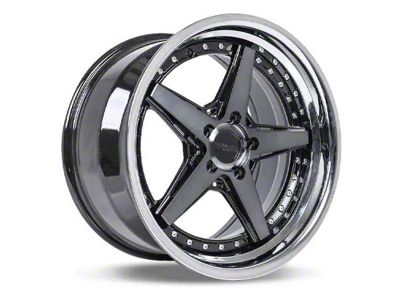 Rennen CSL-7 Tinted Black with Chrome Step Lip Wheel; 19x8.5 (10-14 Mustang Standard GT, V6)