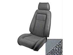 TMI Articulated Sport Performance Front Seat Upholstery Kit; Medium Gray Vinyl and Tweed (87-89 Mustang GT, LX)