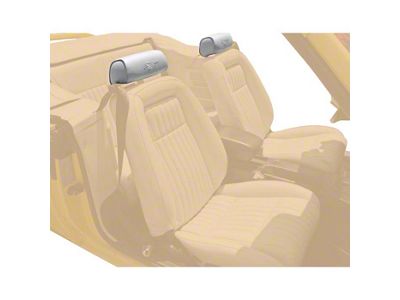 TMI Headrest Covers with Pony Logo; White Vinyl (82-93 Mustang)