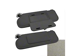 TMI Sun Visors with Mirrors; Charcoal Gray Cloth (85-93 Mustang Coupe & Hatchback w/o Sunroof or T-Top)