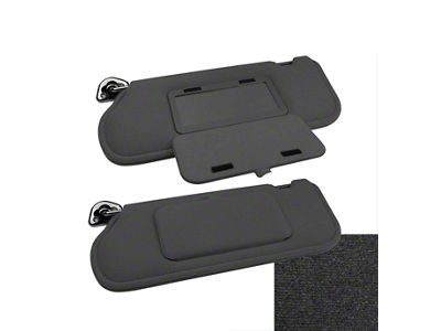 TMI Sun Visors with Mirrors; Ebony Black Cloth (85-93 Mustang Coupe & Hatchback w/o Sunroof or T-Top)