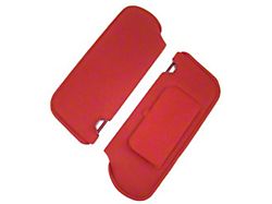 TMI Sun Visors with Mirrors; Medium Red Cloth (85-93 Mustang Coupe & Hatchback w/o Sunroof or T-Top)