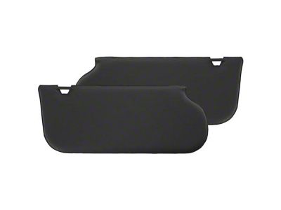 TMI Sun Visors without Mirrors; Ebony Black Cloth (85-93 Mustang Coupe & Hatchback w/ Sunroof or T-Top)