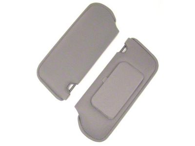 TMI Sun Visors without Mirrors; Opal Gray Cloth (85-93 Mustang Coupe & Hatchback w/o Sunroof or T-Top)