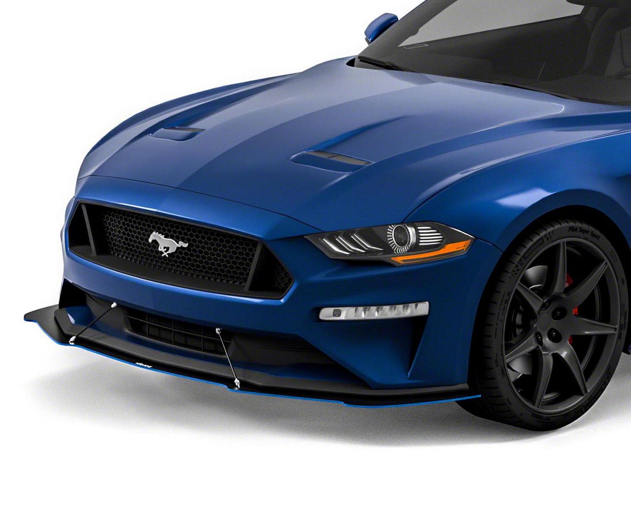 Mustang GT500 Style Front Splitter; Carbon Flash Metallic Vinyl (18-23 ...