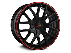 Touren TR60 Gloss Black with Red Ring Wheel; 20x8.5 (05-09 Mustang GT, V6)