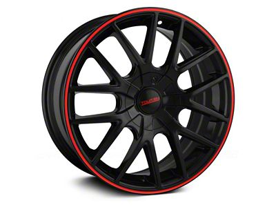 Touren TR60 Gloss Black with Red Ring Wheel; 20x8.5 (15-23 Mustang Standard EcoBoost, V6)