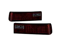 LED Tail Lights; Black Housing; Red Smoked Lens (87-93 Mustang)