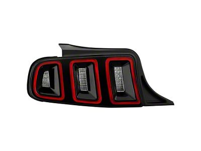 OEM Style Tail Light; Black Housing; Red/Clear Lens; Driver Side (13-14 Mustang)