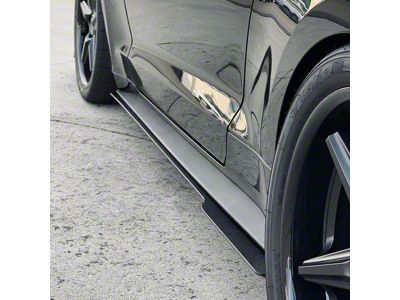 Side Skirts; Matte Black (18-23 Mustang GT w/ Performance Pack)