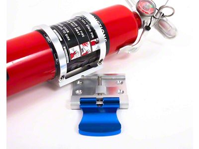 Cam-Lock Fire Extinguisher Quick Release; 3-Inch Diameter; Red Tab; Black Bracket (Universal; Some Adaptation May Be Required)