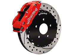Wilwood Superlite 6R Front Big Brake Kit with 13-Inch Drilled and Slotted Rotors; Red Calipers (05-14 Mustang)