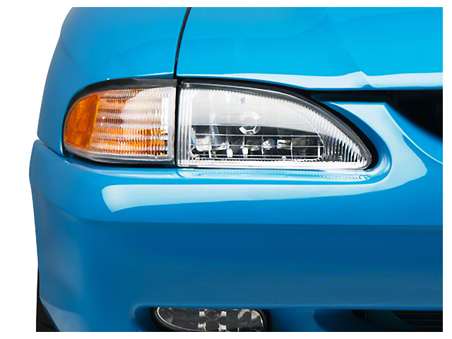 OE Cobra Style Headlights; Chrome Housing; Clear Lens (94-98 Mustang)
