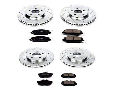 PowerStop Z23 Evolution Sport Brake Rotor and Pad Kit; Front and Rear (05-10 Mustang GT)
