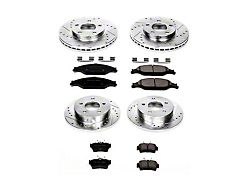 PowerStop Z23 Evolution Sport Brake Rotor and Pad Kit; Front and Rear (99-04 Mustang GT, V6)