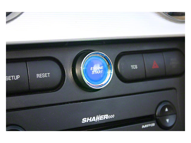 SHR Illuminated Push Button Start Ignition Kit; Blue (05-09 Mustang)
