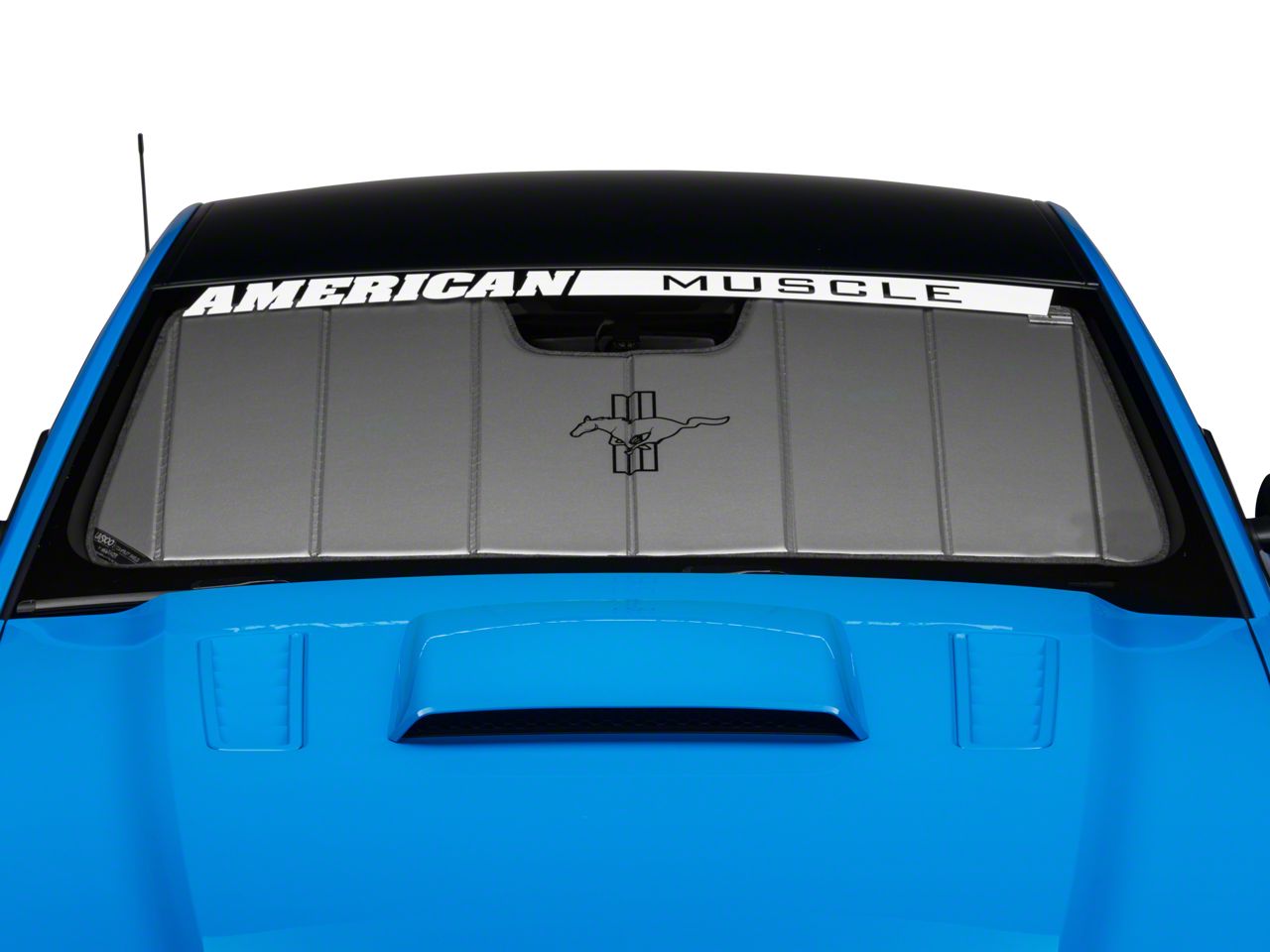 Covercraft UVS100 Custom Sunscreen; Tri-Bar Pony Logo (13-14 Mustang)