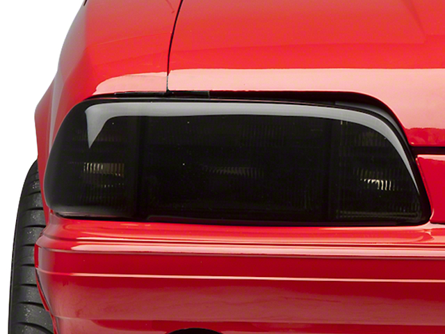 SpeedForm Headlight Covers; Smoked (87-93 Mustang)