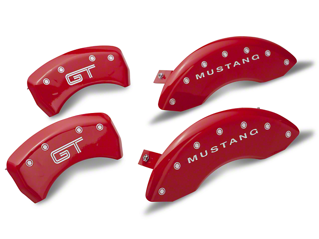 MGP Red Caliper Covers with GT Logo; Front and Rear (05-09 Mustang GT, V6)