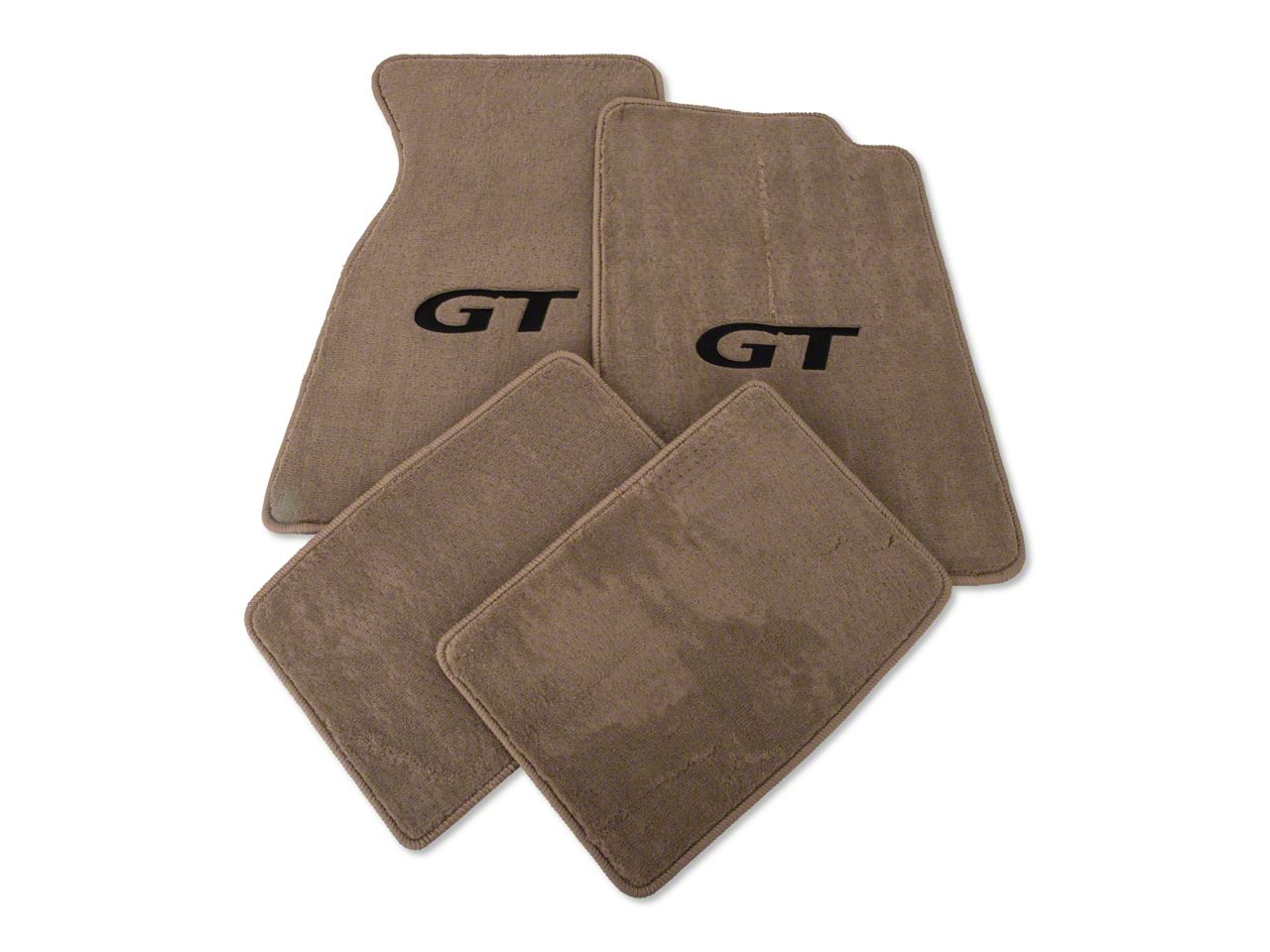 Lloyd Front and Rear Floor Mats with Black GT Logo; Parchment (94-98 Mustang Coupe)