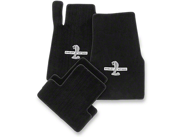 Lloyd Front and Rear Floor Mats with Shelby GT500 Logo; Black (13-14 Mustang)