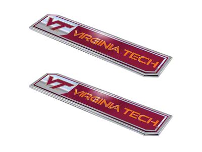 Virginia Tech Embossed Emblems; Red (Universal; Some Adaptation May Be Required)