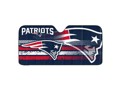 Windshield Sun Shade with New England Patriots Logo; Navy (Universal; Some Adaptation May Be Required)