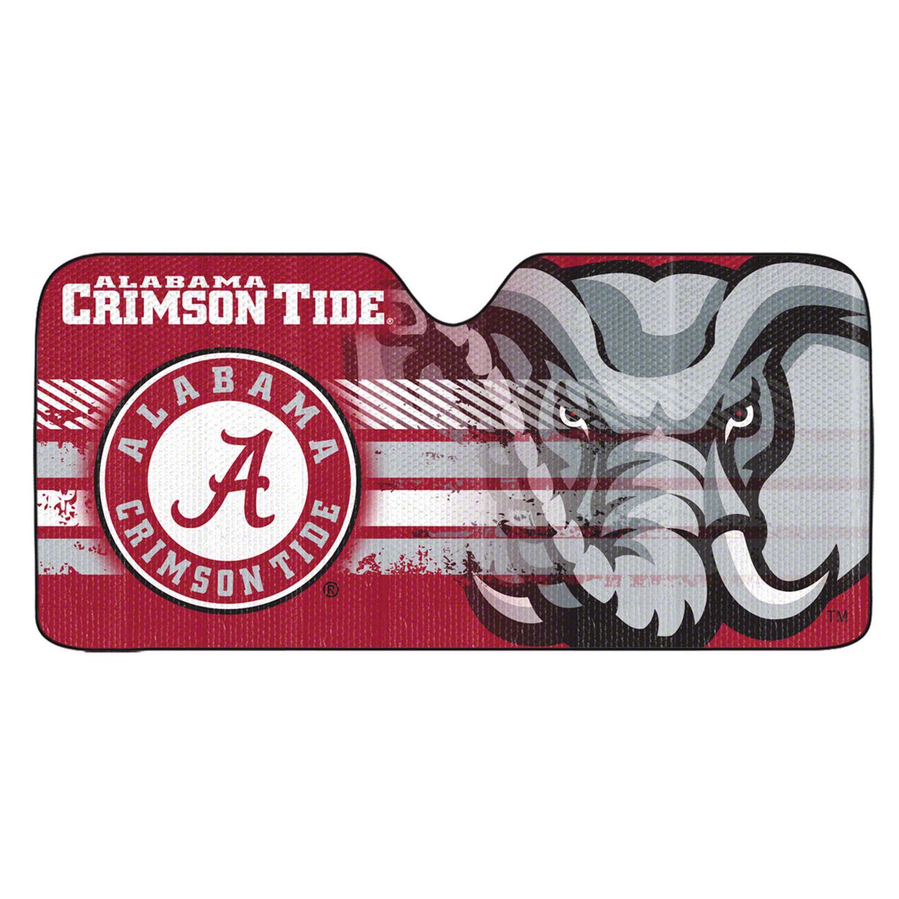 Windshield Sun Shade with University of Alabama Logo; Red (Universal; Some Adaptation May Be Required)