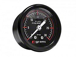 Grams Performance 30 PSI Fuel Pressure Gauge; Black (Universal; Some Adaptation May Be Required)