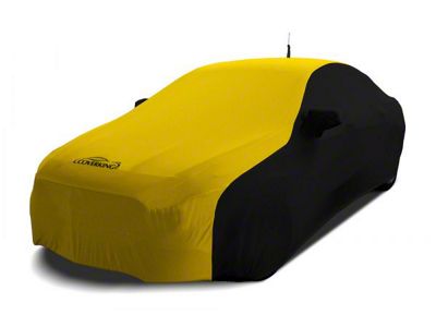 Coverking Satin Stretch Indoor Car Cover; Black/Velocity Yellow (12-15 Camaro ZL1 Convertible)