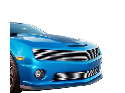 Stainless Steel Billet Upper and Lower Grilles; Silver Hairline (10-13 Camaro LS, LT)