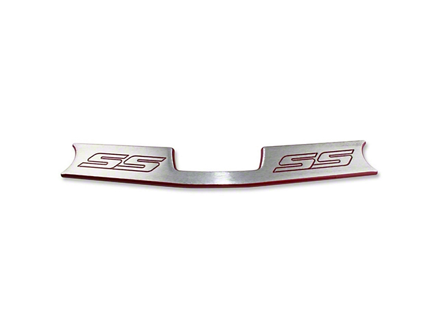 American Brothers Design Trunk Latch Sill with SS Logo; Crush (10-15 Camaro)