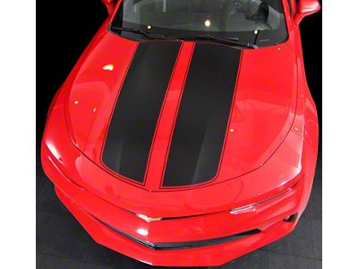 Front and Rear Rally Sport Stripes Decal; Gloss Black (16-18 Camaro)