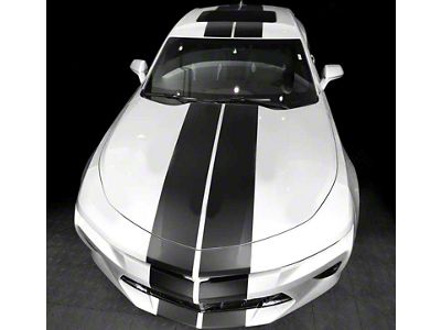 Over-The-Top Straight Double Stripes; Gloss Black (14-15 Camaro)