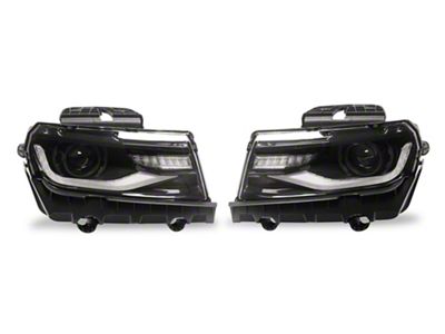 Dual Beam Projector Headlights; Black Housing; Smoked Lens (14-15 Camaro)