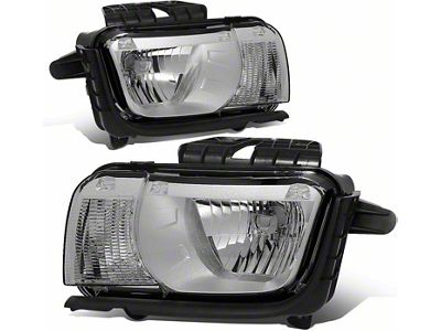 OE Style Halogen Headlights with Clear Corners; Chrome Housing; Clear Lens (10-13 Camaro w/ Factory Halogen Headlights)