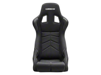 Corbeau DFX Seat; Black Vinyl/Cloth/Black Piping (10-23 Camaro)