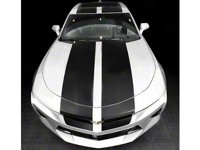 Over-The-Top Racing Double Stripes; Gloss Black (16-18 Camaro)