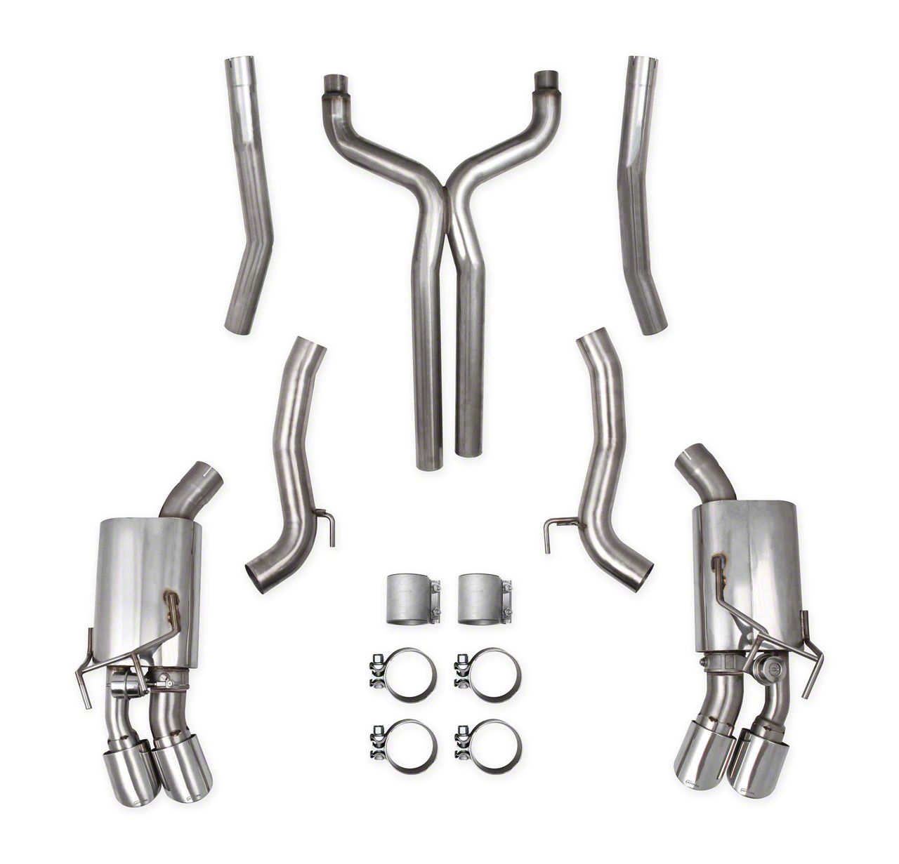 Hooker BlackHeart Camaro CatBack Exhaust with Polished Tips BH13185