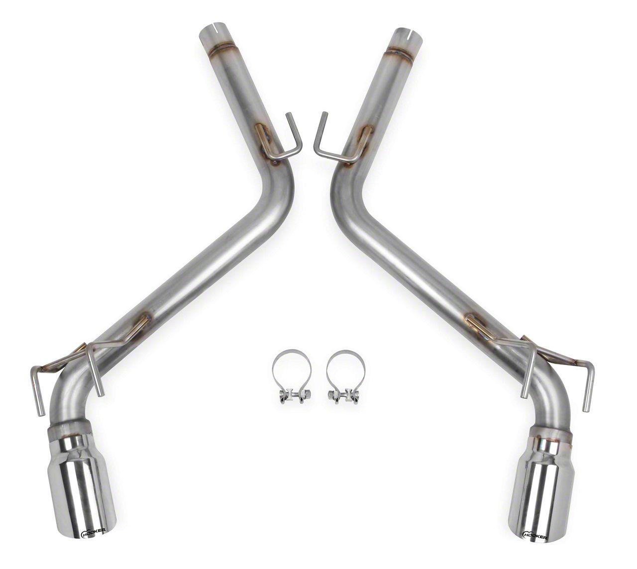 Hooker BlackHeart Camaro Muffler Delete AxleBack Exhaust with Polished