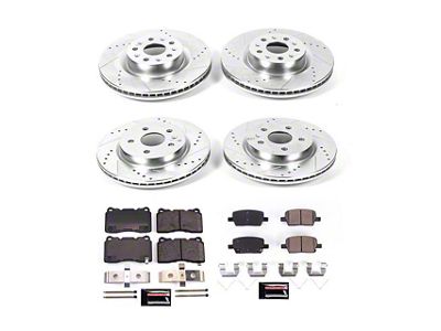 PowerStop Z23 Evolution Sport Brake Rotor and Pad Kit; Front and Rear (21-23 Camaro LT1)