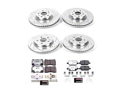 PowerStop Z26 Street Warrior Brake Rotor and Pad Kit; Front and Rear (21-23 Camaro LT1)