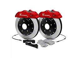 Ksport Procomp 6-Piston Rear Big Brake Kit with 15-Inch Slotted Rotors; Red Calipers (10-15 Camaro LT w/ RS Package)