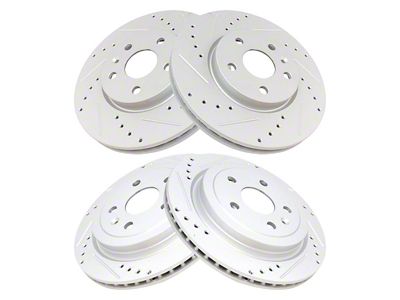 Performance Drilled and Slotted Rotors; Front and Rear (10-15 Camaro LS, LT)