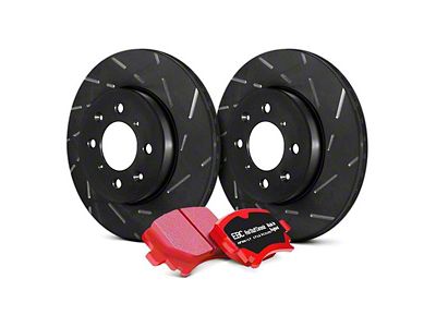 EBC Brakes Stage 4 Redstuff Brake Rotor and Pad Kit; Front (16-23 Camaro SS w/ 4-Piston Front Calipers)
