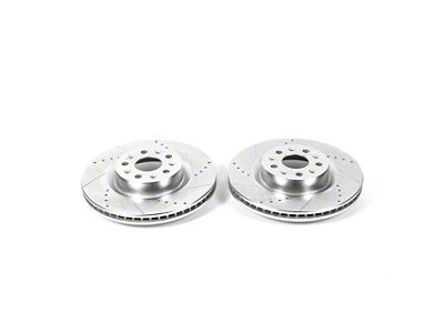 PowerStop Evolution Cross-Drilled and Slotted Rotors; Front Pair (16-23 Camaro SS w/ 4-Piston Front Calipers)