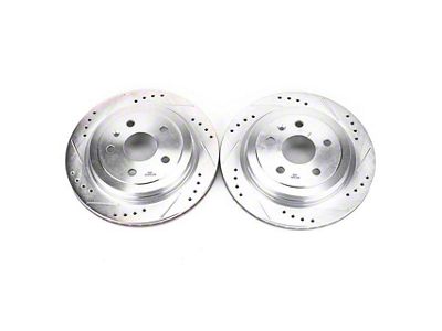 PowerStop Evolution Cross-Drilled and Slotted Rotors; Rear Pair (10-15 Camaro LS, LT)